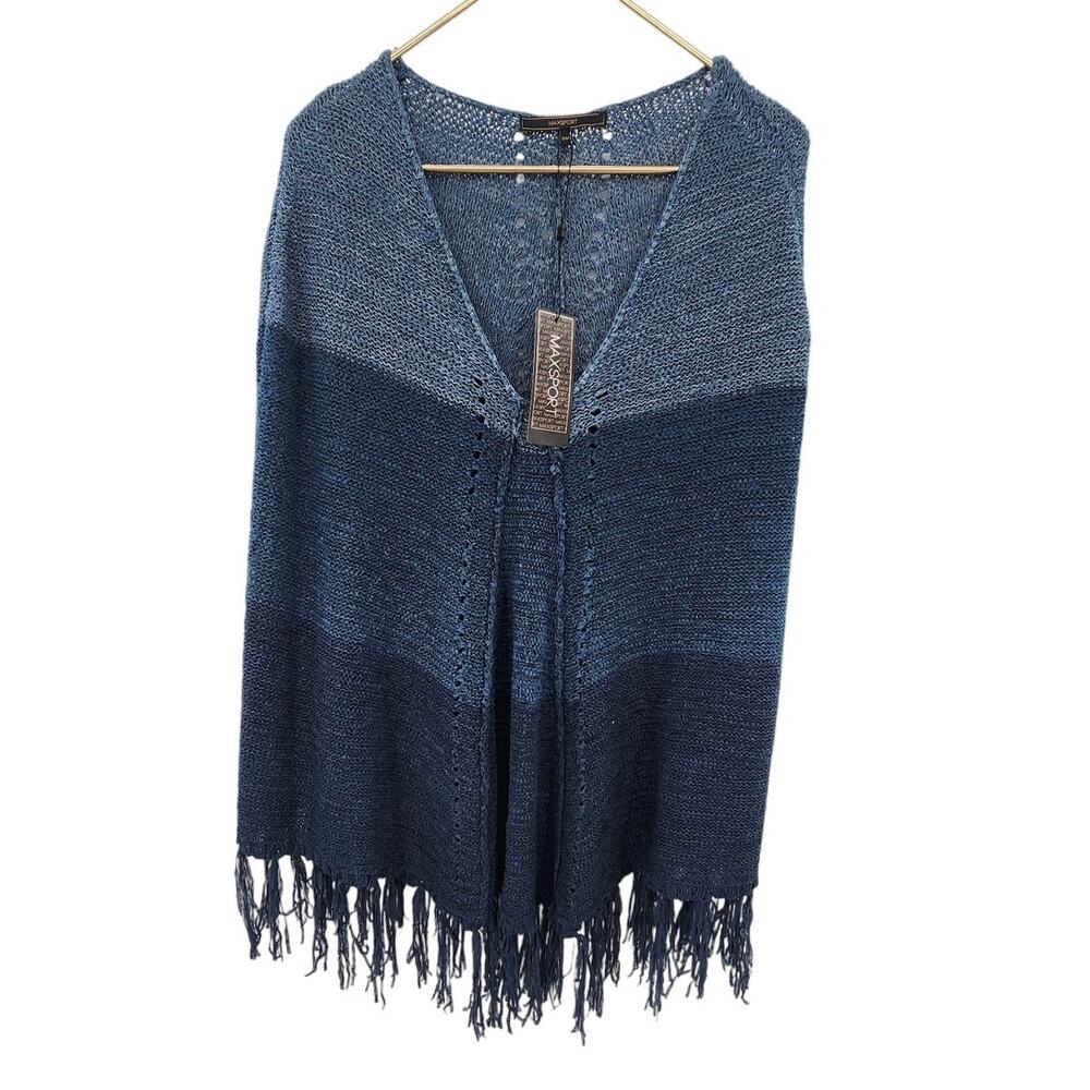 New NWT Maxsport‎ Style MX13506-1 Poncho In Dark Ink Combo Size S/M